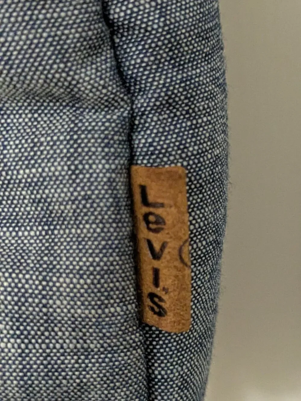 Levis Vest Mens Blue Chambray Denim Quilted Puffer Flannel Lined Waistcoat Sz M